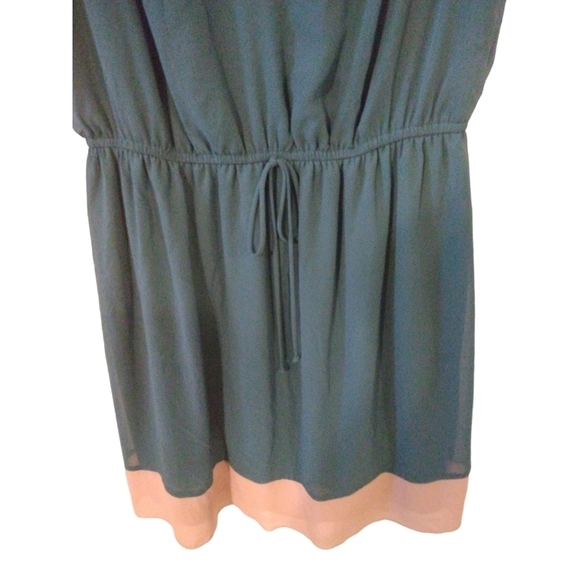 90s Enfocus Women V-Neck Cap Sleeve Tie Waist 2-Toned Midi Plus Size Dress 16W - Picture 5 of 7